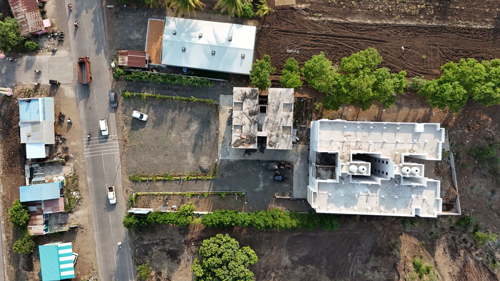 Drone photo of the site on the main road at Shirdhon Phata